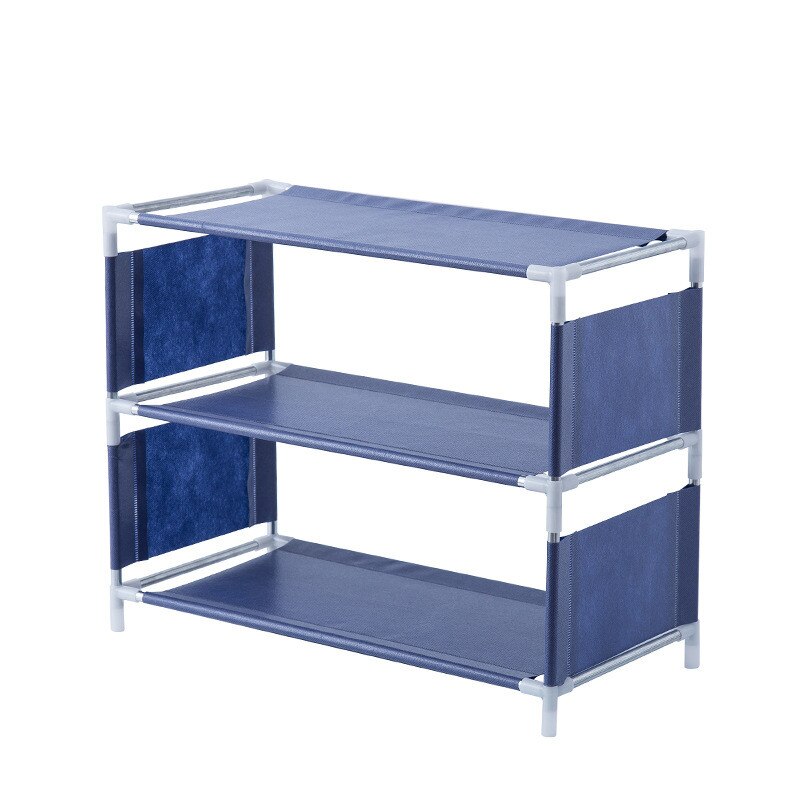 DIY 3/4/5 Multi-Layers Shoe Rack Organizer Stand Rack Multi-Functional Solid Shelves Modern Shoe Living Bedroom Storage Racks: 3 layers navy blue