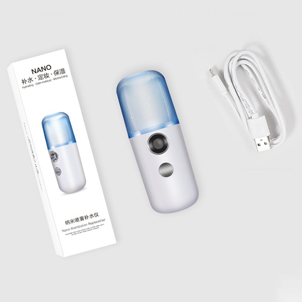 Portable Mini Mist Spray Facial Moisturizing USB Rechargeable Beauty Instrument Face Humidifier Daily Cooling Water Sprayer