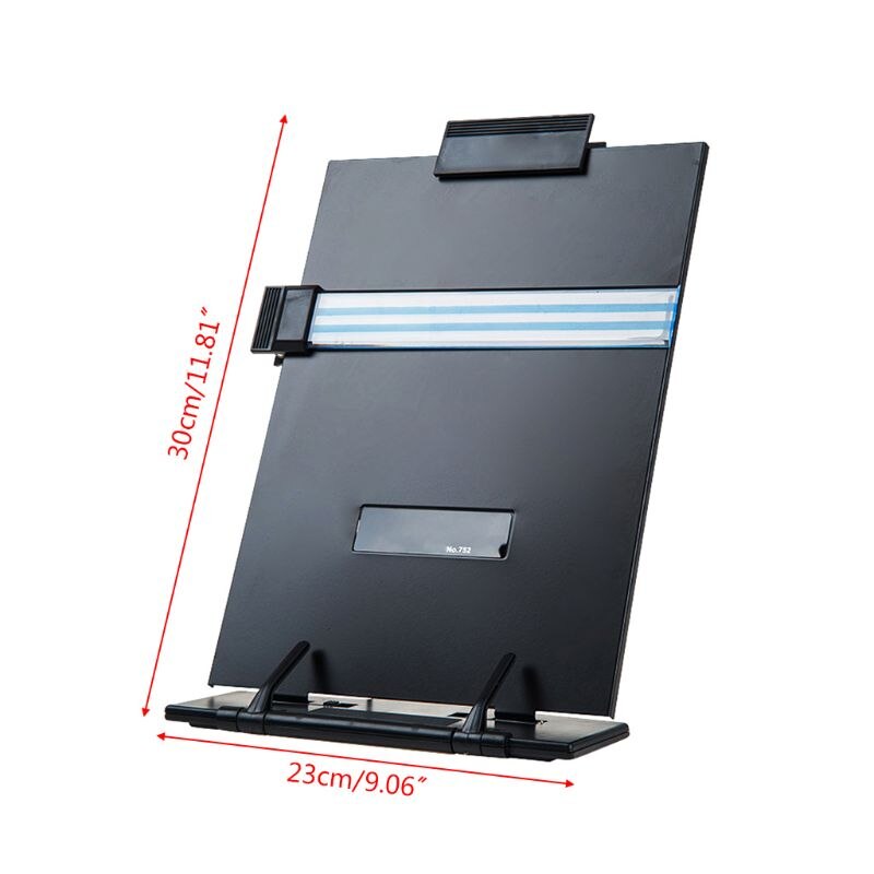 Black Metal Adjustable Computer Document Holder Book Rack Stand Reading Typing Frame