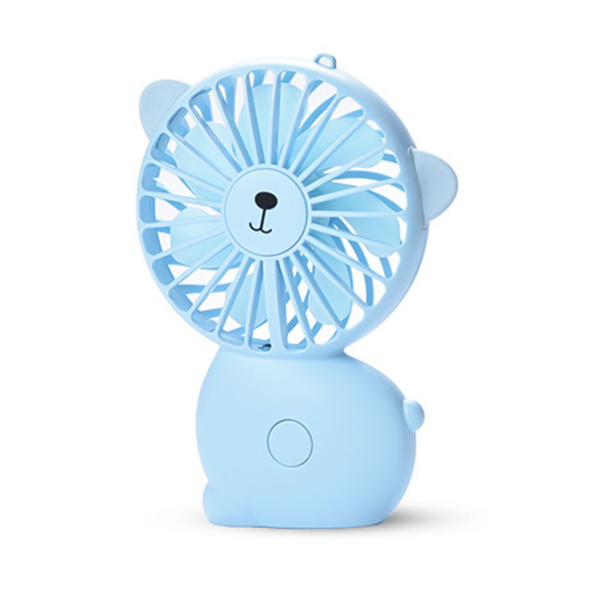 Cute Mini Fan USB Rechargeable Personal Portable Cooling With Night Light Sling Pippi Handheld Charging Personal Cooling Fan: Blue