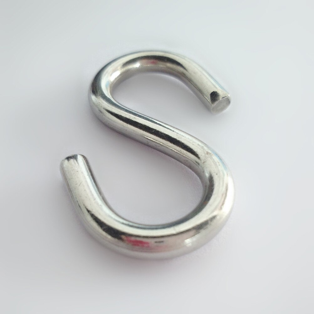 OUNONA 2pcs Hooks 8mm Stainless Steel Heavy Duty S Shaped Hooks Hangers for Wall Bathroom Kitchen