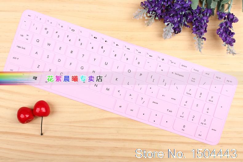 15.6" Laptop Keyboard Protector Skin - Ultra-thin Silicone Dustproof Cover for HP Pavilion Envy 15 Series: All Pink