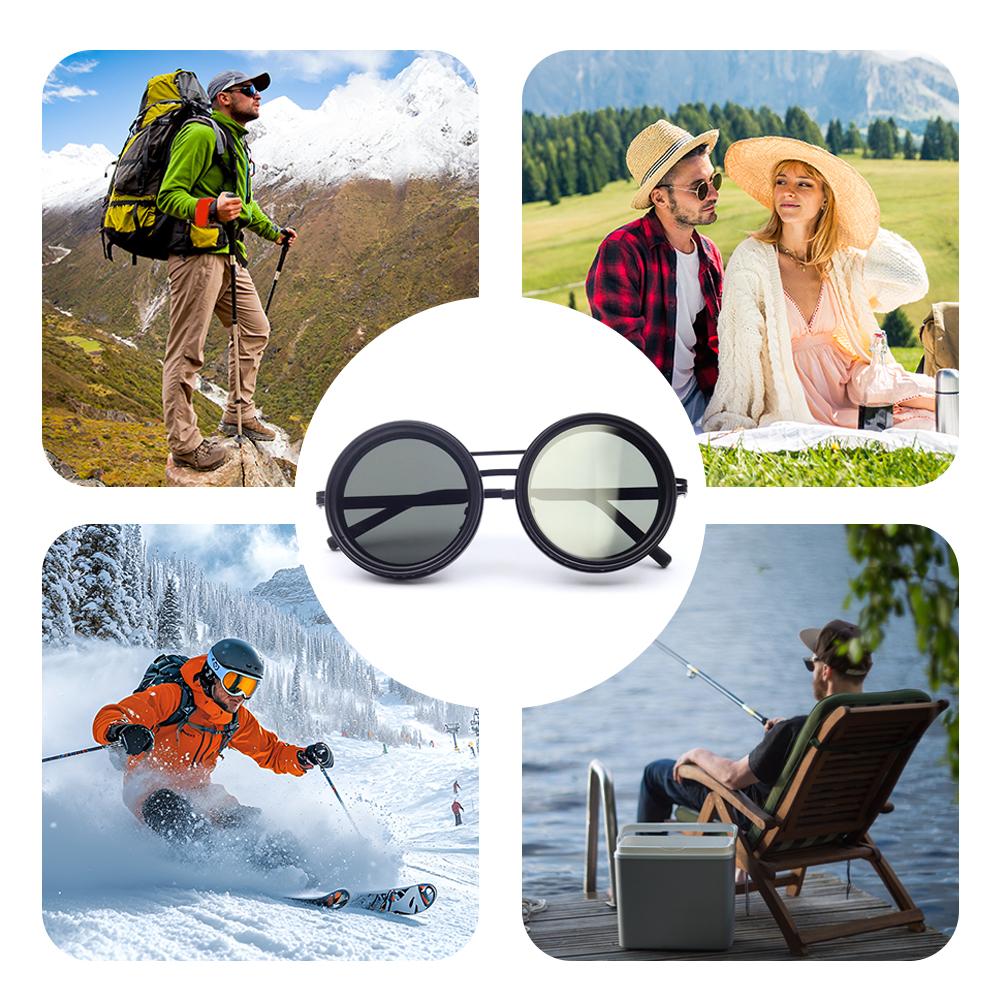Justerbara 1-9 solglasögon fiske rundade polariserade glasögon med nd-filterlinser handgjorda retroglasögon unisex vintagestil