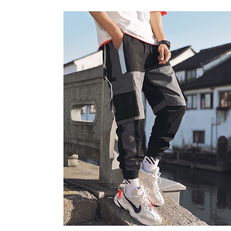 Heren cargo harembroek met meerdere zakken hiphop casual heren trainingsbroek joggingbroeken broeken harajuku hipster streetwear broeken