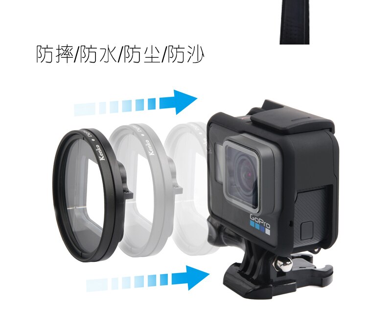 Filtros de câmera hero5 hero6, à prova d' água, filtro uv cpl, estrela, conjunto de filtros coloridos para gopro hero 5 6 7, ação câmera fotográfica para câmera