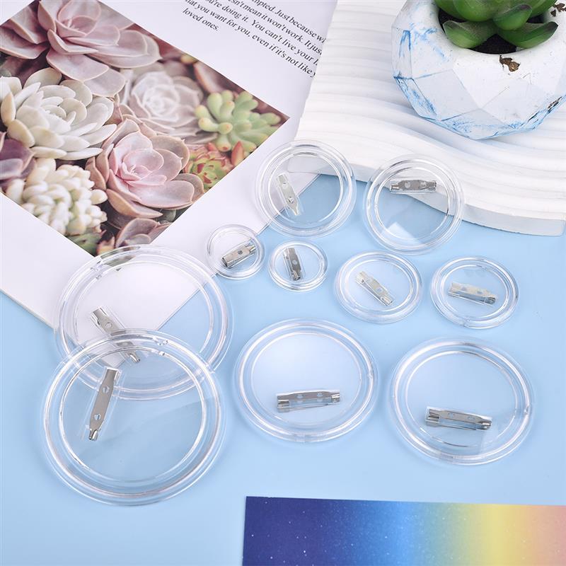 5Pcs Acrylic Button Pins Badge Clear Pins Buttons Badges Kit Button Pins Button Maker Blanks for DIY Craft Supplies ﻿Decoration