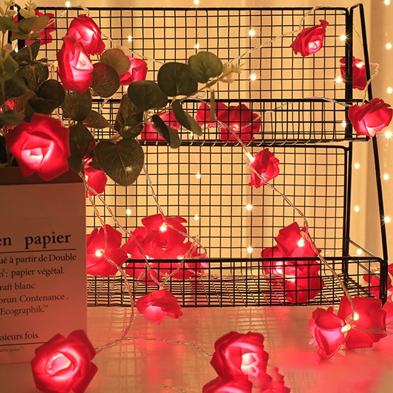 3M Rose Licht Decoratie Led Rose Voor Bruiloft Meisje Hart Kamer Valentijnsdag Tuin Nachtlampje Vuurvlieg Lights decor