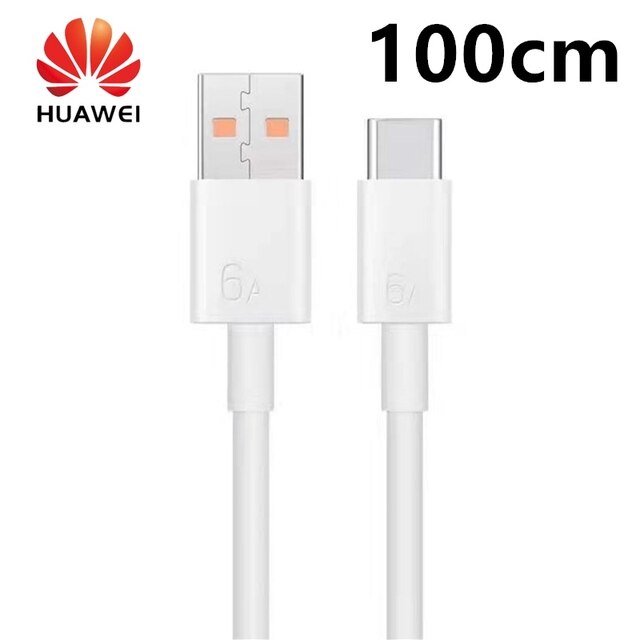 66W Huawei P50 Super Charger Pro P40 Pro EU/US Plug 1M/1.5M 6A Type C Cable for P30 Mate40 Pro Mate30 Original fast charger: 1M 6A Cable