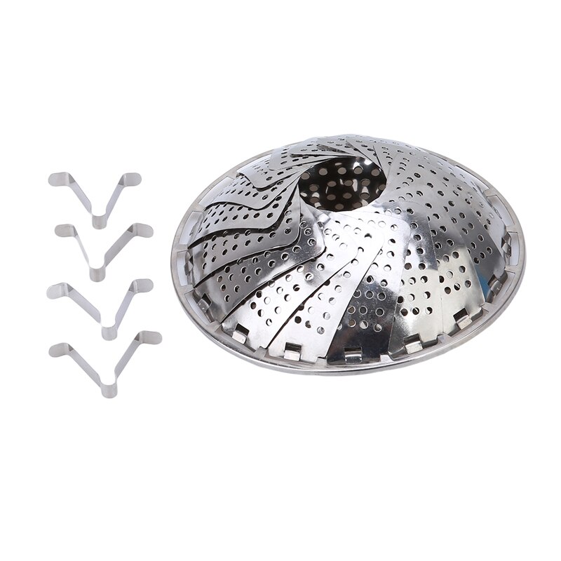 Pliant en acier inoxydable alimentaire vapeur légumes fruits panier à nourriture maille panier à vapeur ustensiles de cuisine pour la cuisson vapeur Dia.21/26/28cm