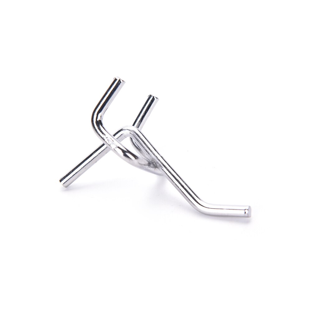 5cm Peg Board Hooks Board Wall Retail Display Shop Peg Slat Walling Home Hanger Chrome Metal Stainless Steel 10 Pcs