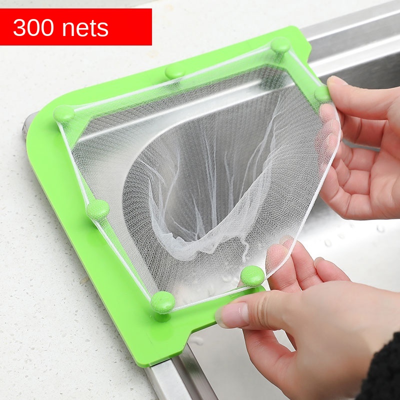 Kitchen Sink Garbage Filter Net Dish Washing Sink Leftovers Disposable Hanging Basket Mesh Inverted Triangle Drain Rack: Clear