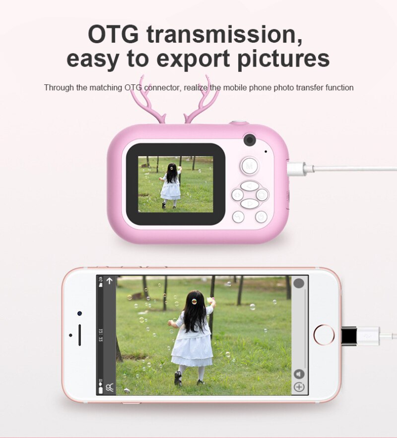 Cámara de impresión instantánea para niños, 16 GB, impresora de fotos de animales para niños, niñas, niños, de cumpleaños, cámara Digital
