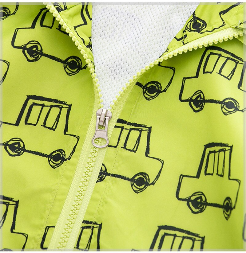 COOTELILI Frühling Herbst Baby Jungen Mädchen Kleidung Kinder Jacke Grün Auto Teenager Kinder Kleidung Sonnencreme Oberbekleidung