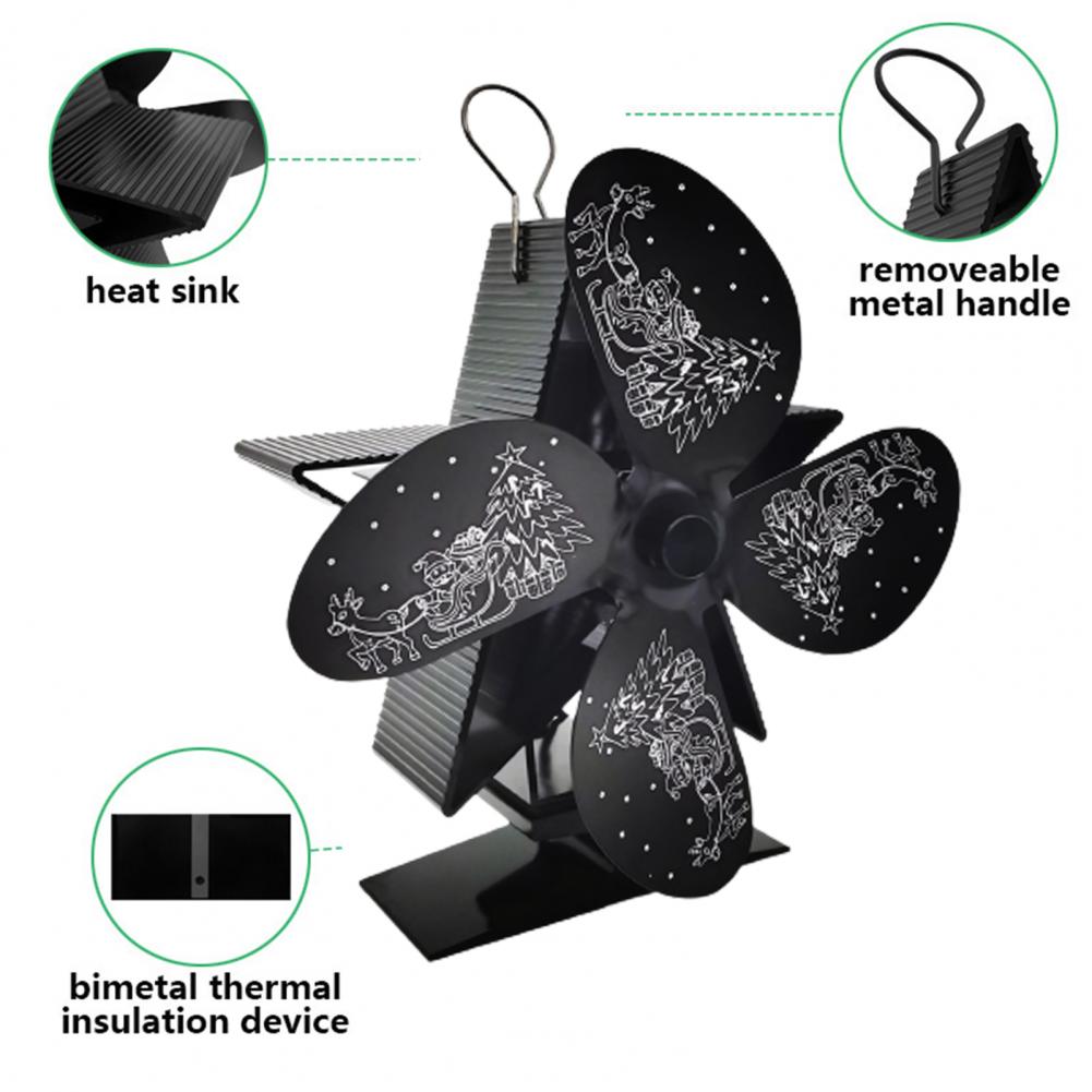 Haard Ventilator Hittebestendige Metalen Kachel Ventilator Laag Geluidsniveau Warmte Aangedreven Ventilator Blower Hout Brander Fan Voor Haard Log Kachel fan