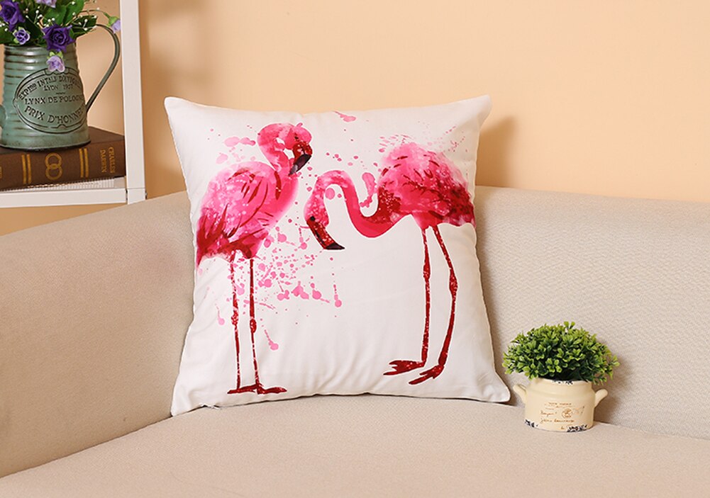 Nordic Flamingo Tropische Blad Kussenhoes Bloem Polyester Sierkussen Woondecoratie Sofa Decoratieve Kussensloop: 10