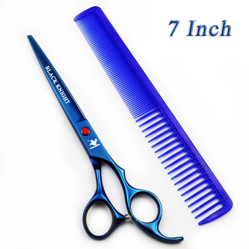 Pet Grooming Scissors 7 Inch Cutting Scissors Barber Pet Shears Blue Style with Comb
