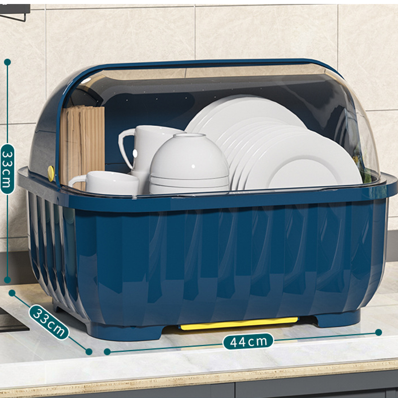 Armadietto per piatti da cucina Dishe Cestello di scarico per bacchette Multifunzionale antipolvere con coperchio Cestello portaoggetti per categoriezione stoviglie: Kaki scuro