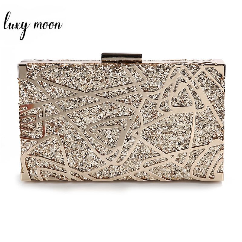 Metall geometrisk gull clutch vesker paljett clutch veske luksus veske dame vesker skulderveske  zd1349
