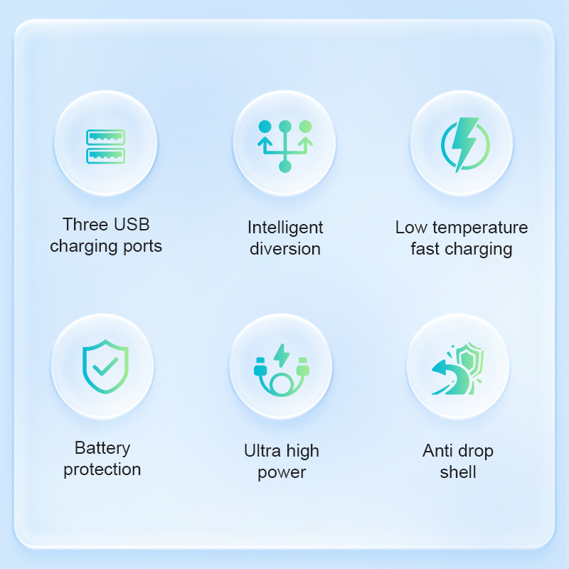 Adapter für Handy-Reiseladegerät, Lade-Indikator, Reise-Multi-intelligenter Kopf, leuchtender Port, Batterieladegerät