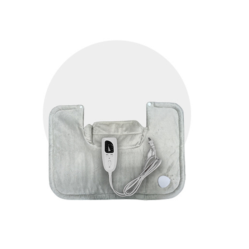 Electric Physiotherapy Heating Pad Blanket Muscle Shoulder Neck Back Heating Shawl Adjustable Temperature EU Plug: Gray