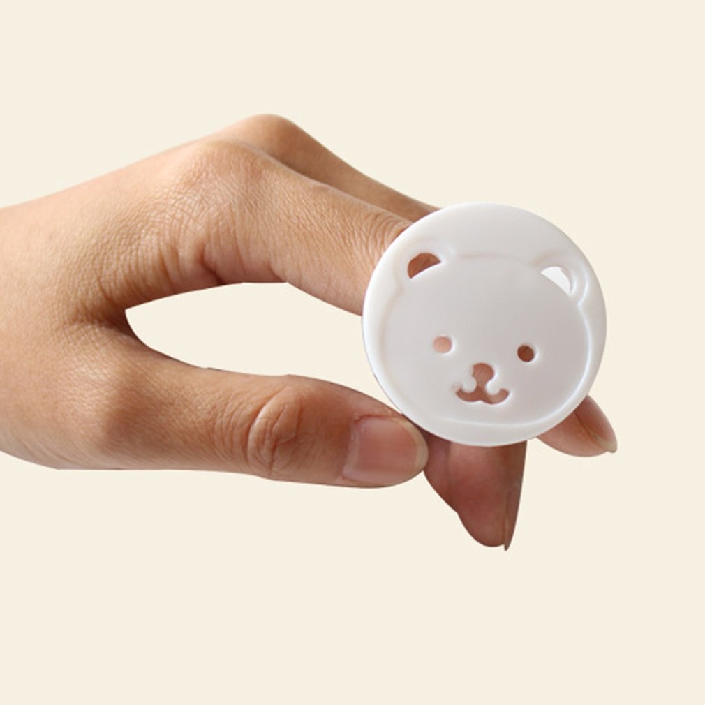 Enchufe europeo niños oso dibujos animados redondo grueso cubierta del zócalo del bebé Anti-choque eléctrico cubierta de protección