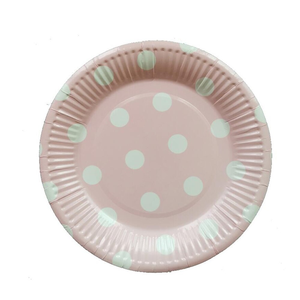 10 pcs Birthday Party Plates Set Polka Dot Decoration Tableware Paper Plates Wedding Decorations Home Supplies for Kids: 6