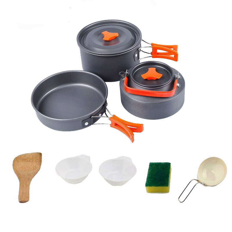 Camping köksredskap köksredskap utomhus aluminium kokkärl vattenkokare vattenkokare resor vandring picknick bekväma köksredskap