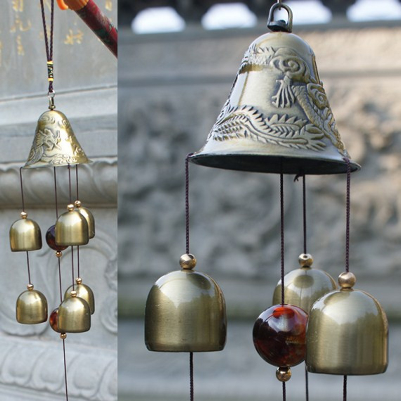6 campanas de cobre de 23 pulgadas, carillones de viento para patio exterior, decoración para el hogar, ornamental, carillón de viento , recién llegado para el hogar, herramientas diy