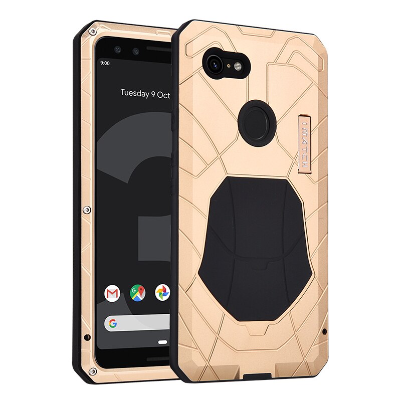 Für Google Pixel 3 Fall Harte Aluminium Metall Gehärtetem Glas Screen Protector Abdeckung für Google Pixel 3 Heavy Duty schutz