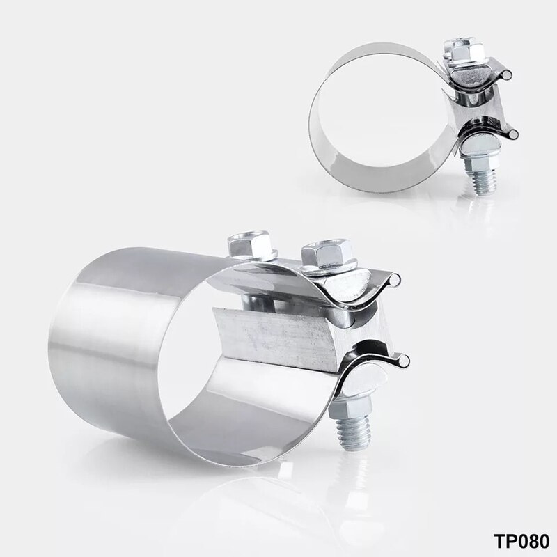 1 Uds accesorios de coche 51mm 63mm 57mm 76mm virola OD 304 Acero inoxidable Tri trébol silenciador de tubo de escape accesorio collar de acoplamiento
