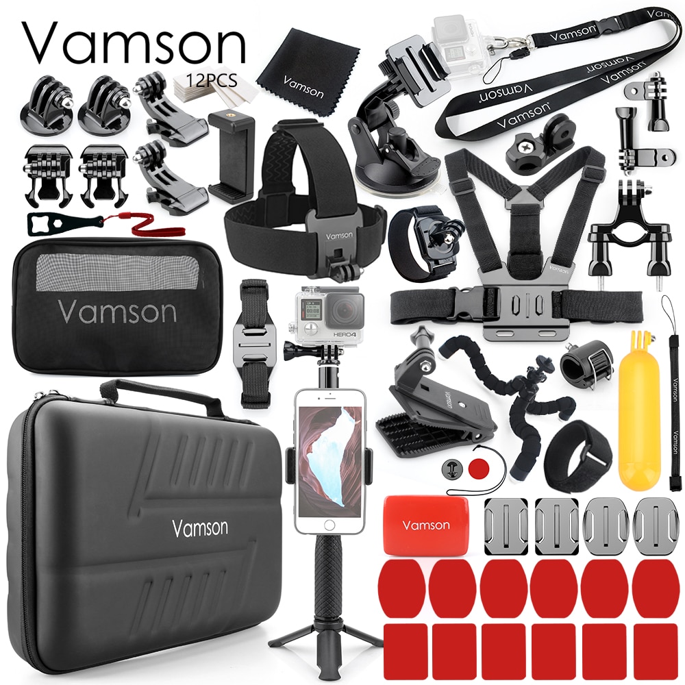 Vamson voor DJI OSMO Actie voor Gopro Hero 7/6/5 Zwart Camera Accessoires Kit voor Xiaomi yi4K statief Accessoire VS59