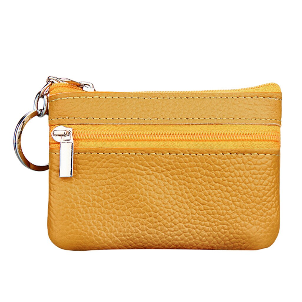 Mode Portemonnee Vrouwen Portefeuilles vrouwen Mini Portemonnee Leer Rits Pouch Met Sleutelhanger Kleine Portemonnee: YE