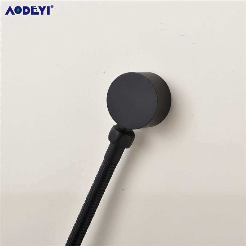 Shower Head Connector Bathroom Accessories Brass Body Bracket Black Wall Mounted Shower Hose Connector support Arm Brushed gold