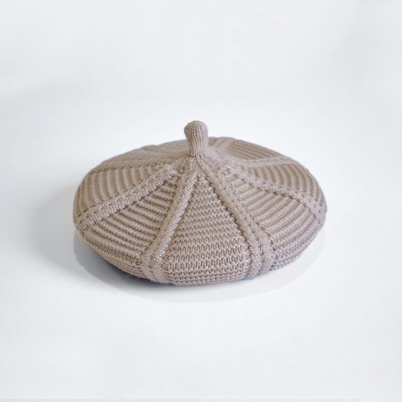 Bonnet rond tricoté pour femme, bonnet élastique décontracté, chaud, unisexe, pour l'automne et l'hiver: Brun