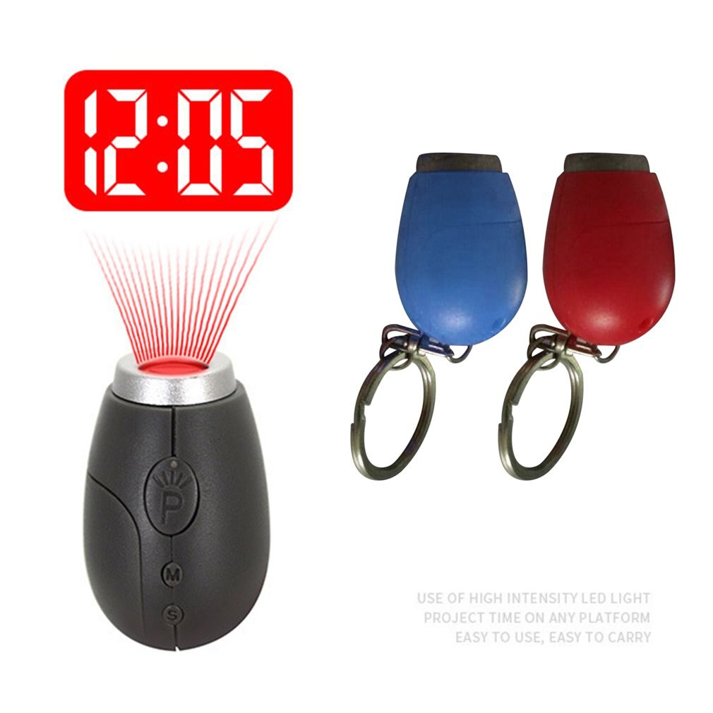 Mini Digitale Projectie Klok Draagbare Led Wall Plafond Tijd Projectie Horloge Magic Nachtlampje Elektronische Klok Sleutelhanger Decor