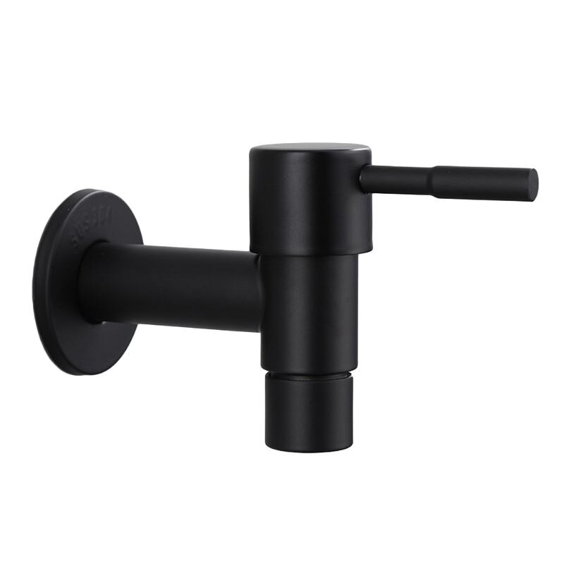 Stainless Steel Faucet Black Wall Mounted Washing Machine Tap Bath Toilet Mop Pool Water Taps for Garden Bathroom: for mop pool