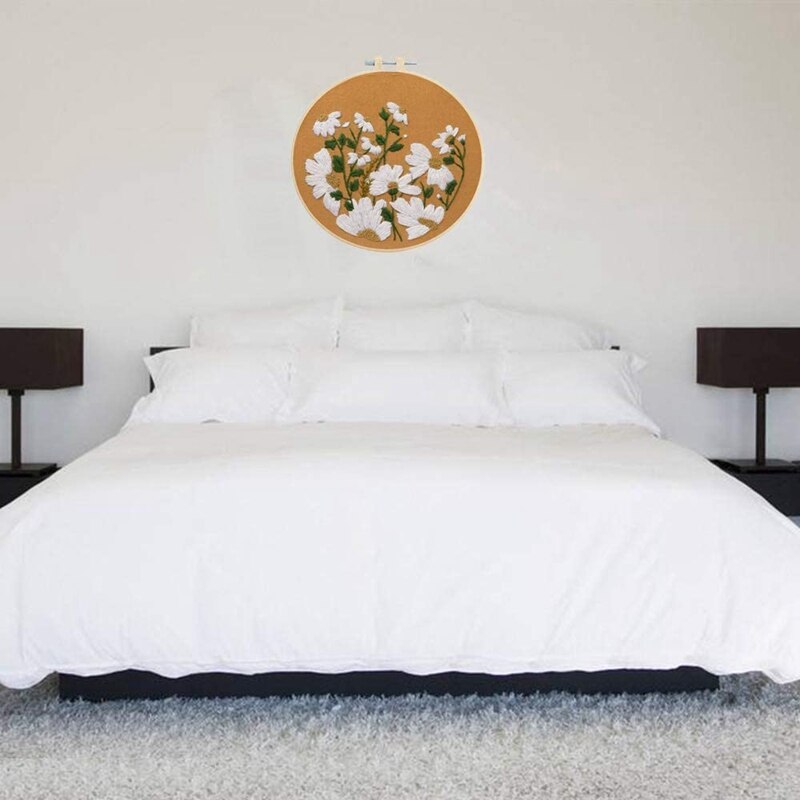 Lber broderi nybörjarkit, broderi startpaket gör det själv blommigt sidenband broderi nybörjarkit liten krysantemum