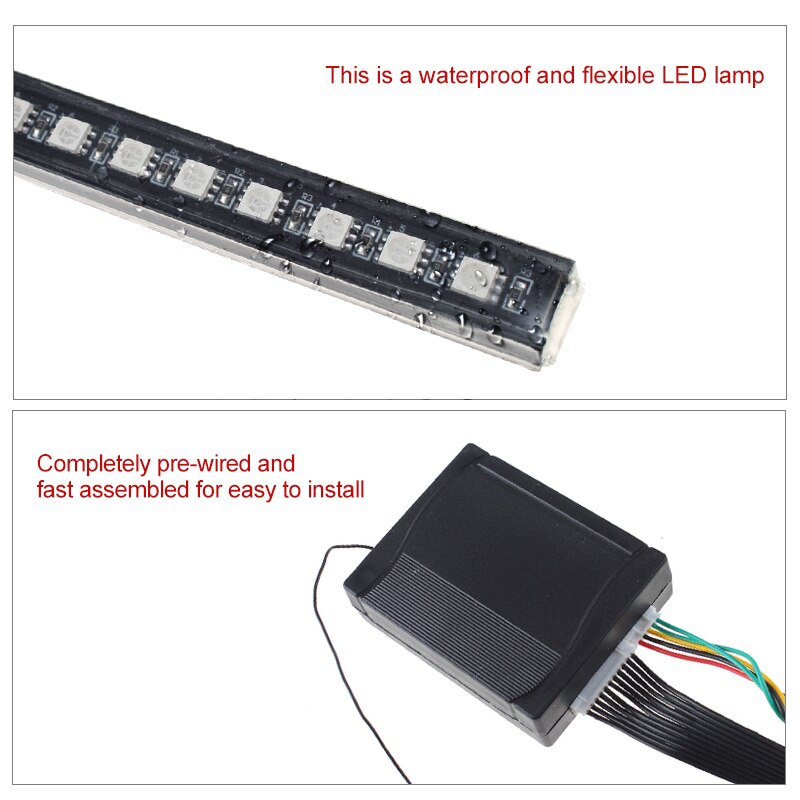 1Pcs 22 Inch 7 Kleur 48 Led Rgb Scanner Flash Suv Motorfiets Strobe Knight Rider Kit Licht Strip