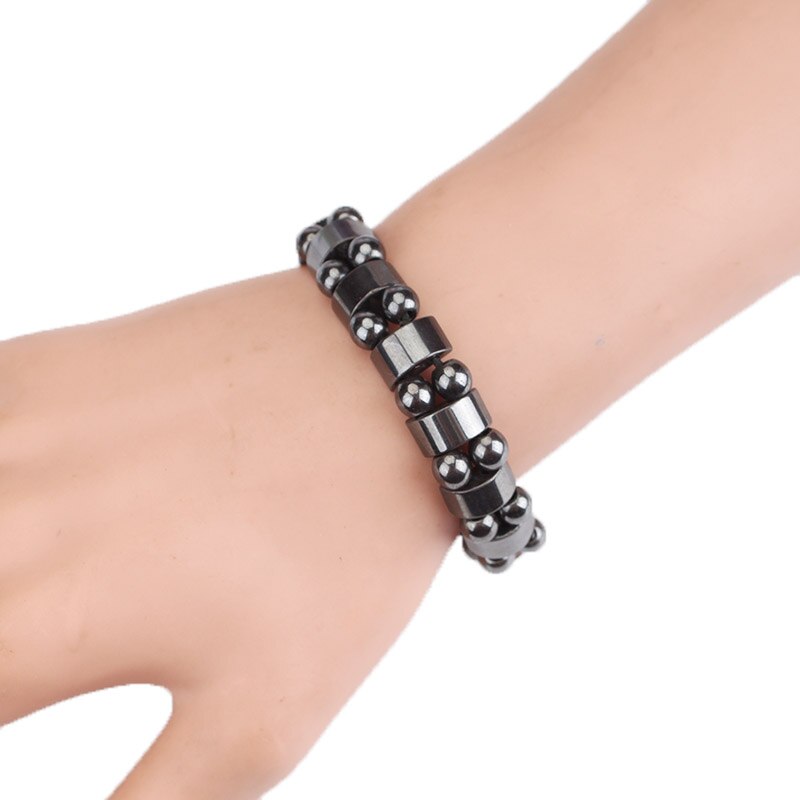 Natürliche Stein Armbinde Schwarz Magnetische Hämatit Armbinde für Männer Frauen Charme Gesunde Armbänder Schmuck: S