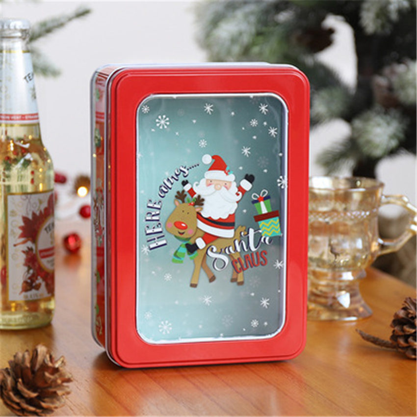 Emballage de noël en fer, boîte à bonbons, joyeux noël, bonhomme de neige, fête, décoration de bonbons Cookies faits à la main: D