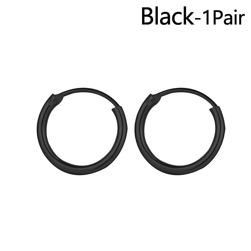 Oorringen Voor Vrouwen Eenvoudige Stijl Zwart Goud Zilver Kleur Oor Ringen Punk Oorbel Man Hip Hop Sieraden Unisex 10/12/15Mm: Black Color / 1.5cm