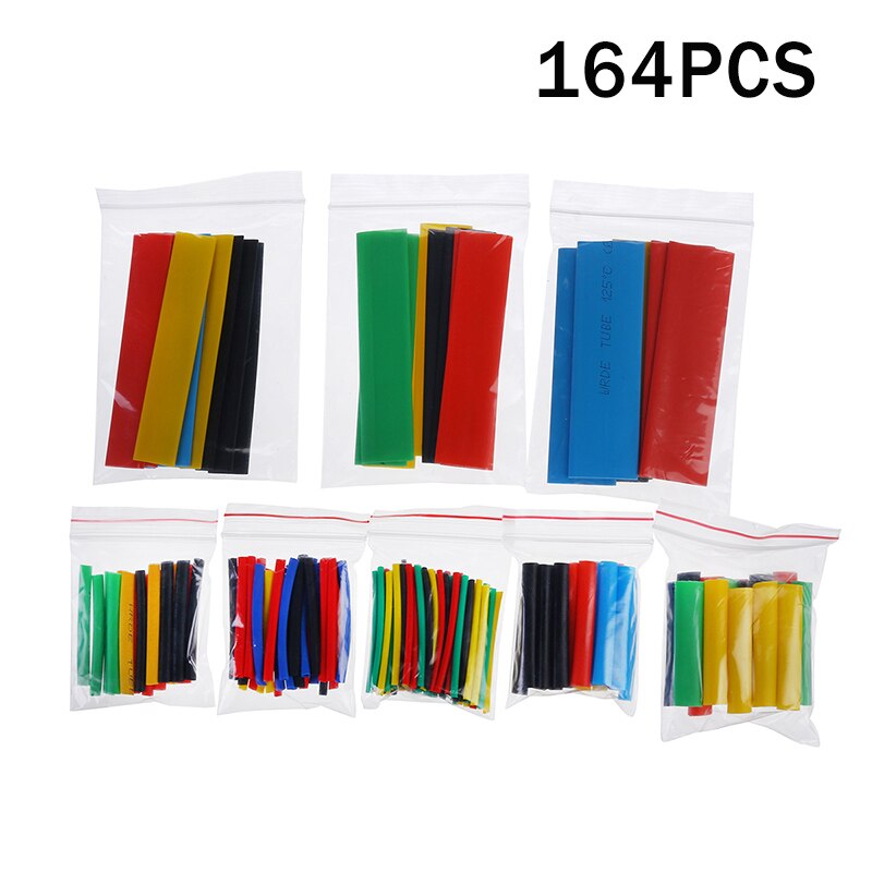 850pcs/box Heat Shrink Tube Set Shrinking Assorted Polyolefin Insulation Sleeving Heat Shrink Tubing Wire Cable 2:1: 164pcs