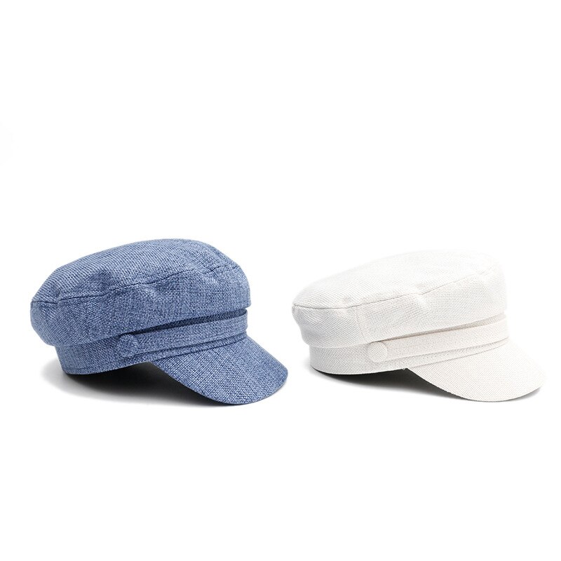 Boina de algodón transpirable para mujer, gorro plano octogonal informal, 036