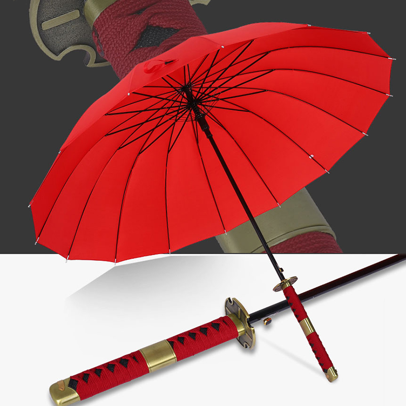 Japansk ninja-lignende paraply samurai sværd mænd store paraplyer regn kvinder vindtæt langt håndtag sombrilla automatico åben