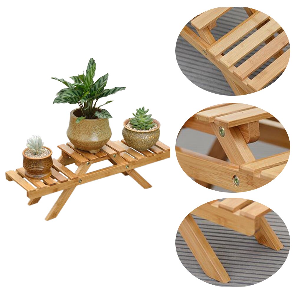Multilayer Flower Shelf Outdoor Pot Rack Living Room Display Stand Bamboo Garden Home Decor Holder Table Planter Plant Indoor