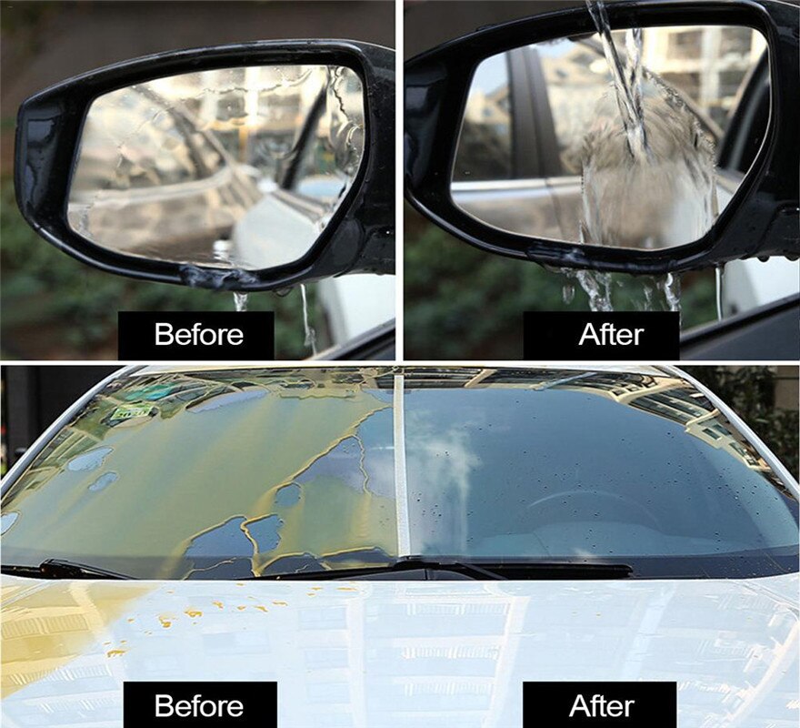 Wupp bilpleje bilglas overfladebehandlingsmiddel regnfast middel glas regnmærke oliefilmfjerner 120ml praktisk l
