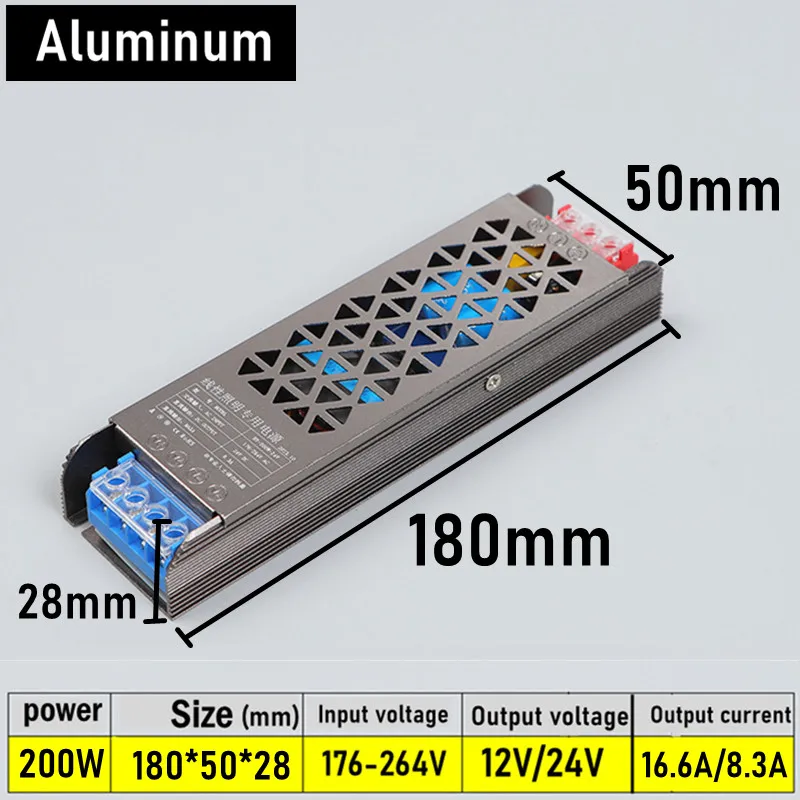 Super Thin AC DC Transformers 220V To 12V 24V Switching Power Supply 12V 24 V Volt 60W 100W 200W 300W 400W For Home lighting: Orange / 7V