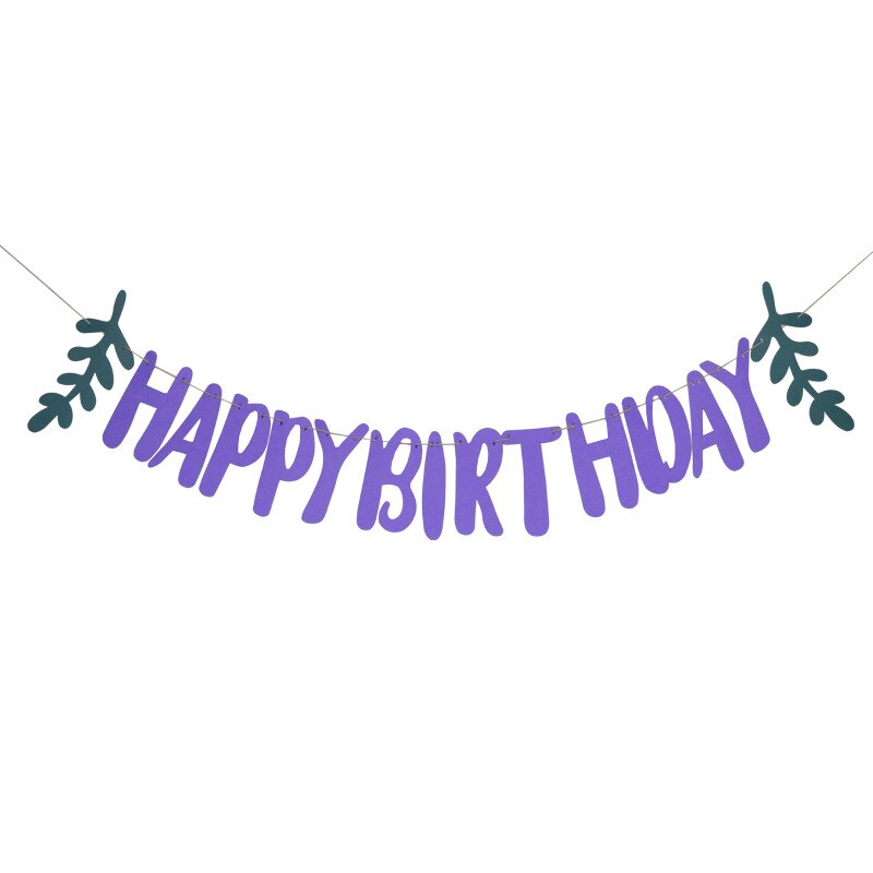 Happy Birthday Banner Leaf Banner Garland Bunting Birthday Decor Happy Birthday Party Decoration Baby Shower Decorations