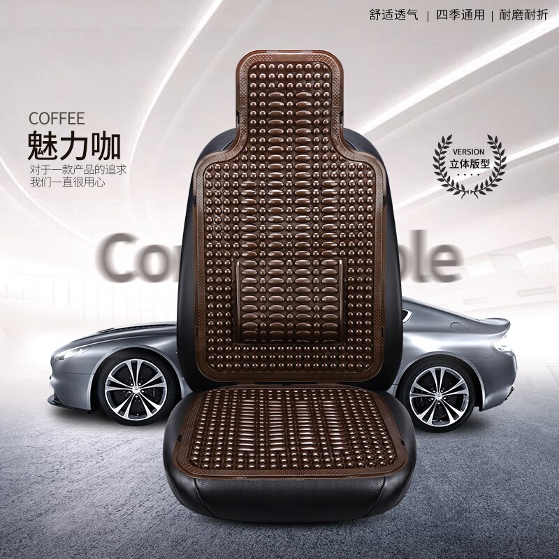 Universal sommer autostol kølig pude pvc beaded massage automobil stolebetræk med blød taljemåtte åndbar holdbar 1 stk.: 7