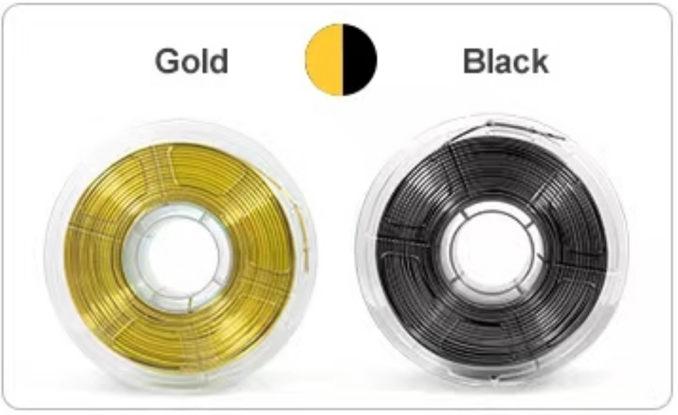 Filamento di seta PLA a dovuto colori 1kg fascio da 1.75mm, filamento a doppio colore, filamento 3D di coestrusione, cambio colore PLA di seta ogni pollice: marrone